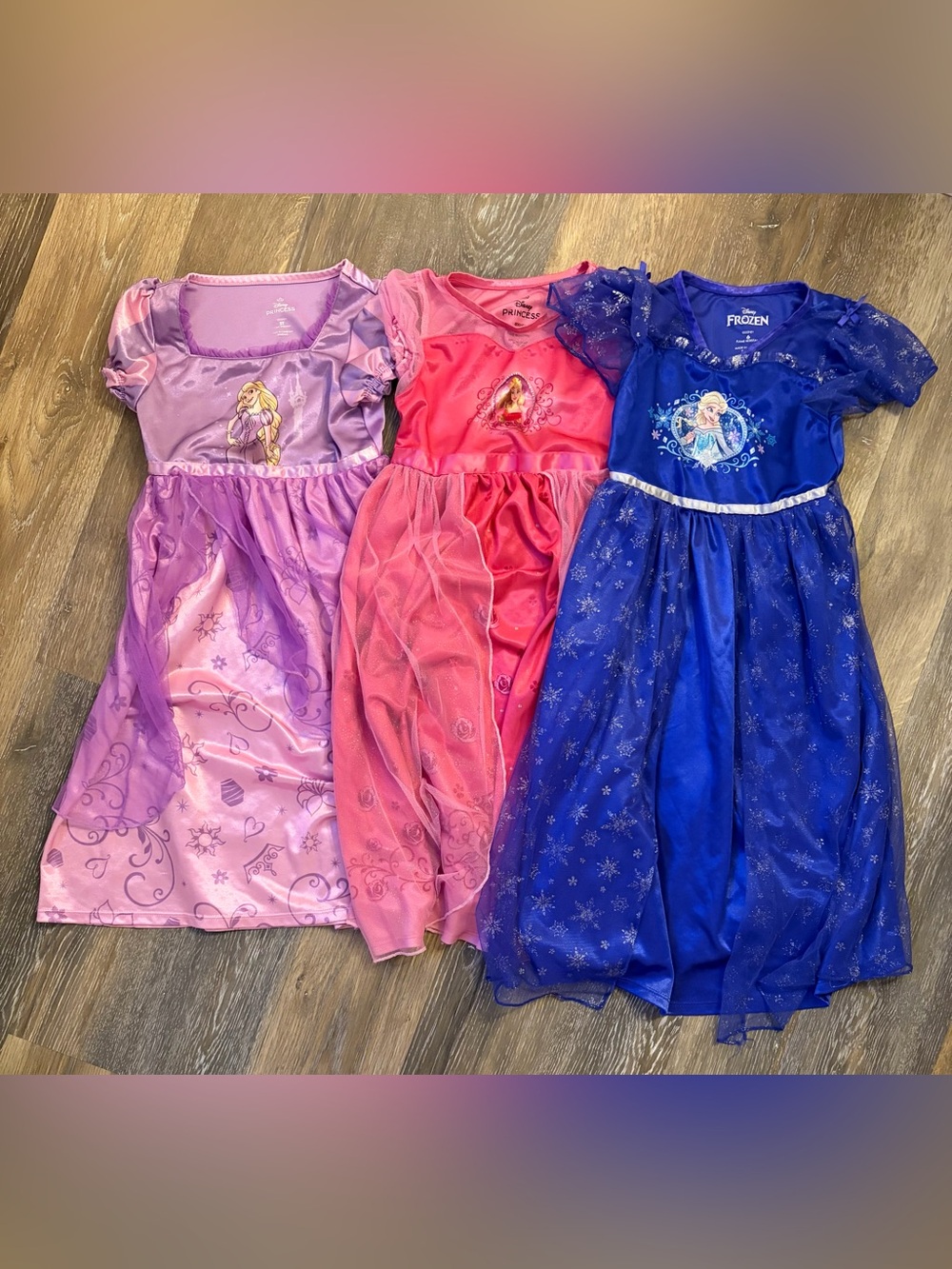 Bundle of girls Disney tulle nightgowns size 5T and sizes 6